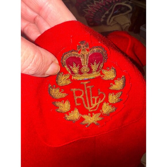 Vintage Ralph Lauren 3D CREST Red Designer Womens 12  Jacket Blazer Money Preppy - Picture 12 of 16
